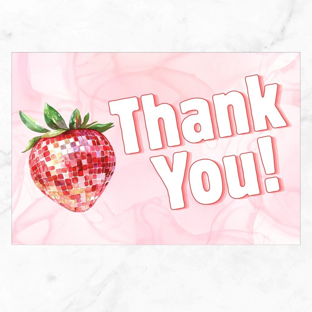 50 Pack.StrawberriesThank You Cards  4x6